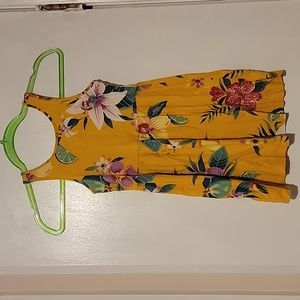 Yellow Floral Girls Dress Size 6-7